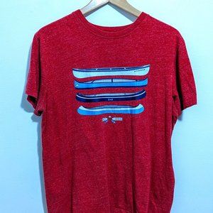 Roots Red T-Shirt with Canoes Men's Medium